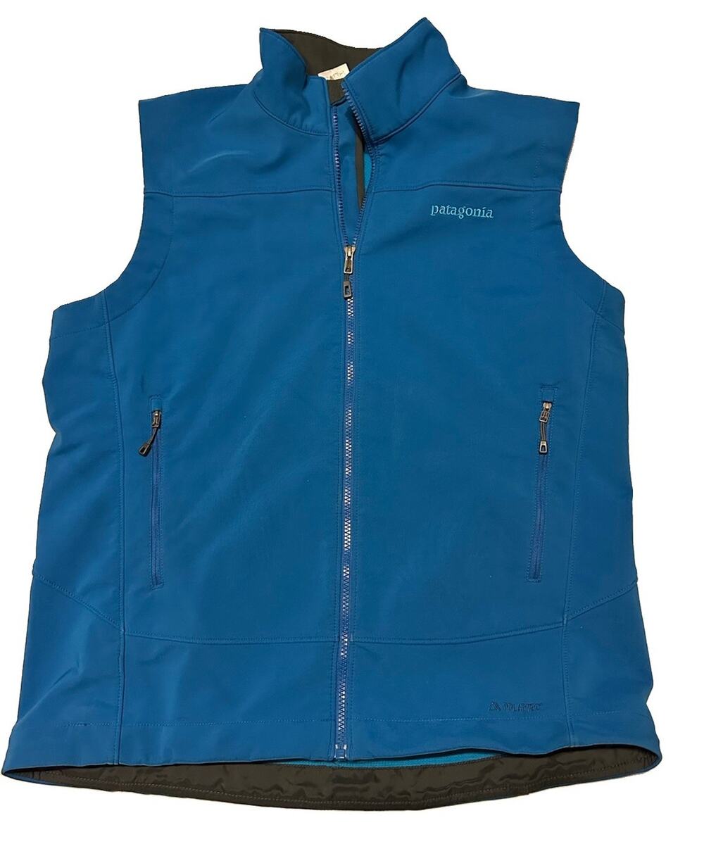 Patagonia Adze Blue Zip Softshell Polartec Hiking Outdoor Golf Vest Mens Large